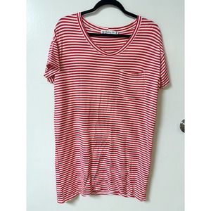 NWOT Fighting Eel Red Striped T-Shirt Dress M (937)